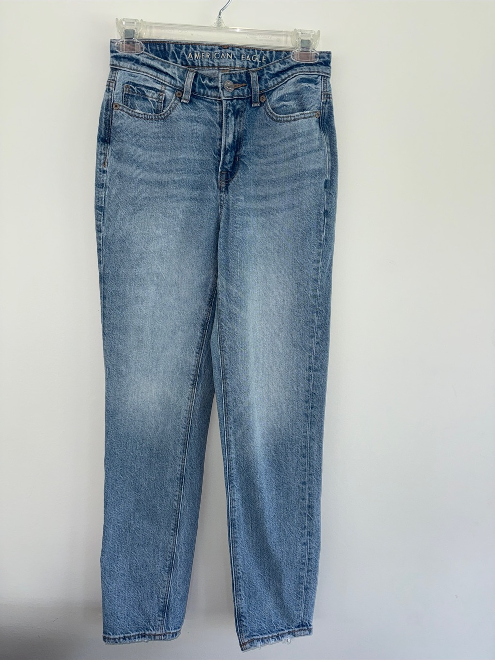 American Eagle Light Blue High-Rise Jeans, 00